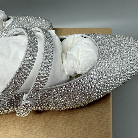CHRISTIAN LOUBOUTIN MISS JANE STRASS CRYSTAL Flat Shoe Size EU 38.5/8.5 - Picture 12 of 16